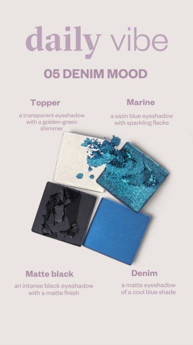 Palette d'ombres à paupières Vegan "Daily Vibes" - Denim Mood - 5,5 g - PAESE