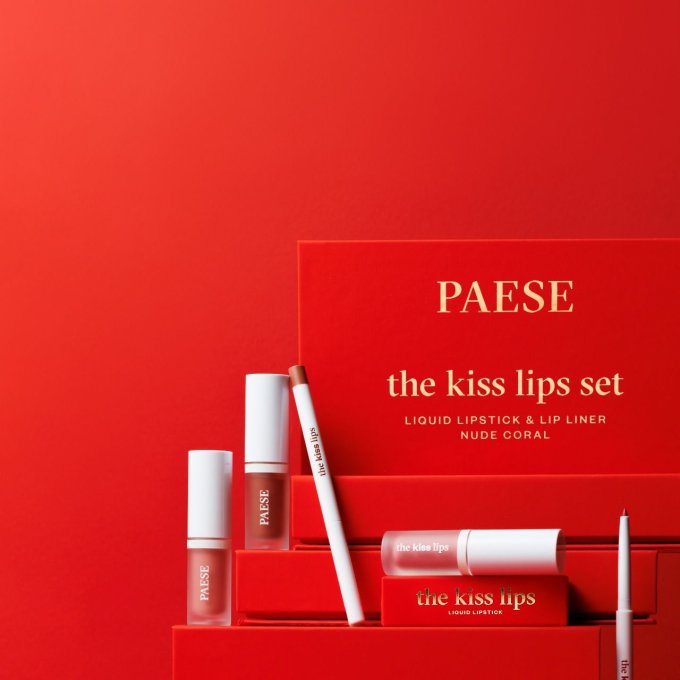 Coffret "The Kiss Lips"  - Rouge à lèvres et crayon assortis - 06 Classic Red - Paese
