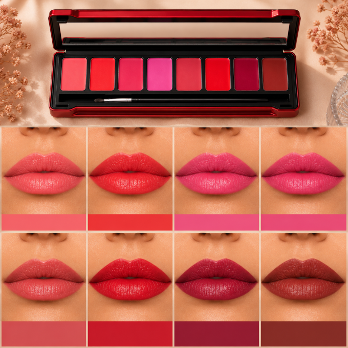 Palette de rouge à lèvres - 8 couleurs - 14.5 g - Magic Studio
