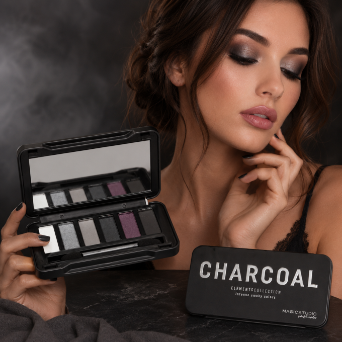 Mini Palette de maquillage Smoky Charcoal - 6 couleurs - 7 g - Magic Studio