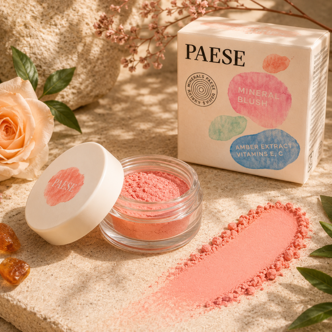 Blush minéral rose PAESE Minerals - Vegan - 6 g - 3 teintes