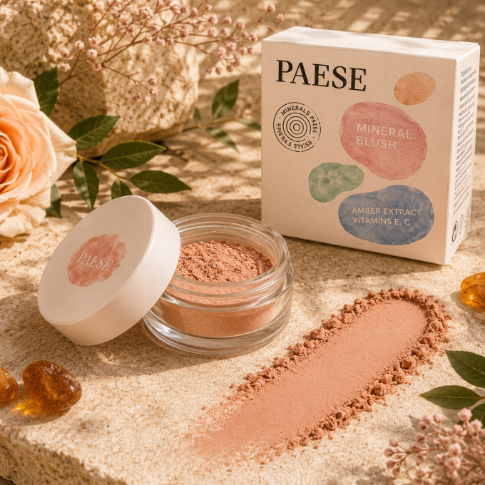 Blush minéral rose PAESE Minerals - Vegan - 6 g - 3 teintes