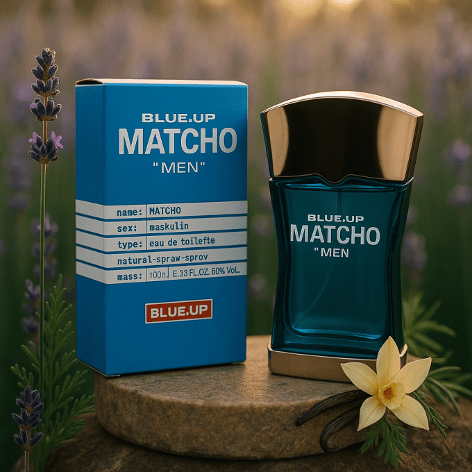 BLUE UP MATCHO MEN – Eau de toilette homme 100 ml | Oriental frais et viril aux accents iconiques