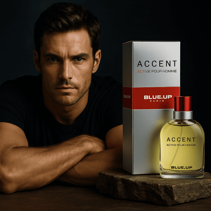 BLUE UP ACCENT ACTIV POUR HOMME – Eau de toilette homme 100 ml | Inspiration fraîche boisée et aroma
