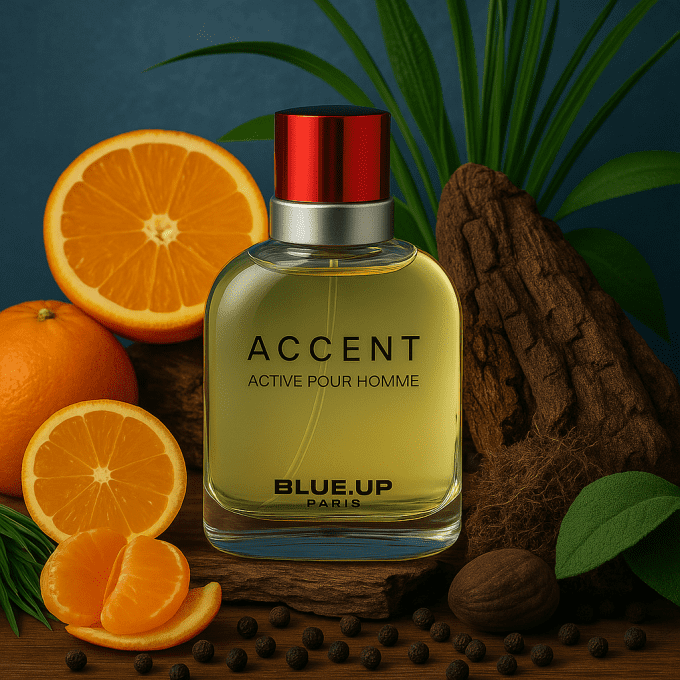 BLUE UP ACCENT ACTIV POUR HOMME – Eau de toilette homme 100 ml | Inspiration fraîche boisée et aroma