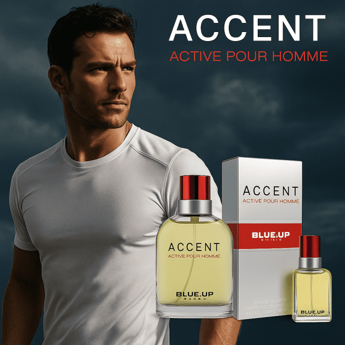 BLUE UP ACCENT ACTIV POUR HOMME – Eau de toilette homme 100 ml | Inspiration fraîche boisée et aroma