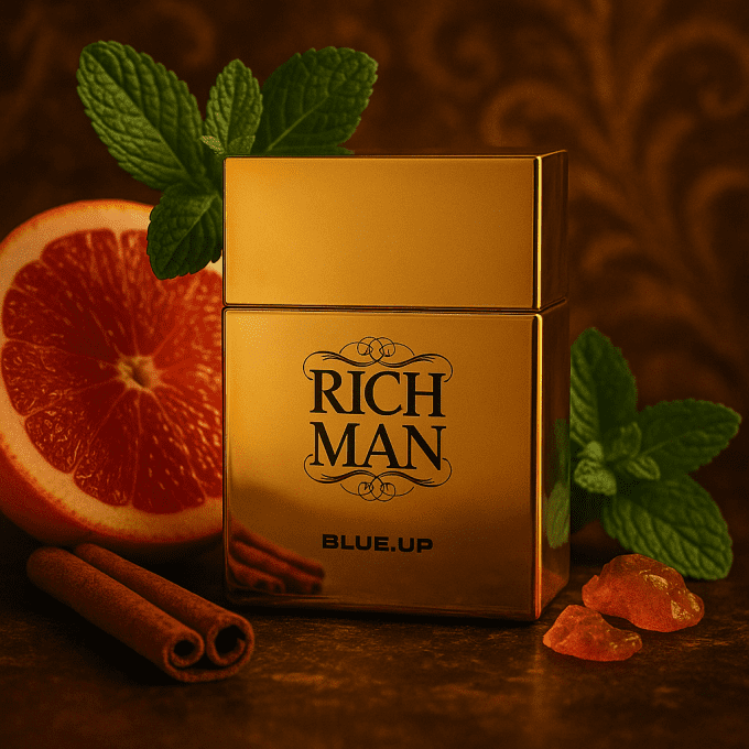 Blue-Up Rich Man Square – Eau de parfum homme | Boisé épicé sensuel