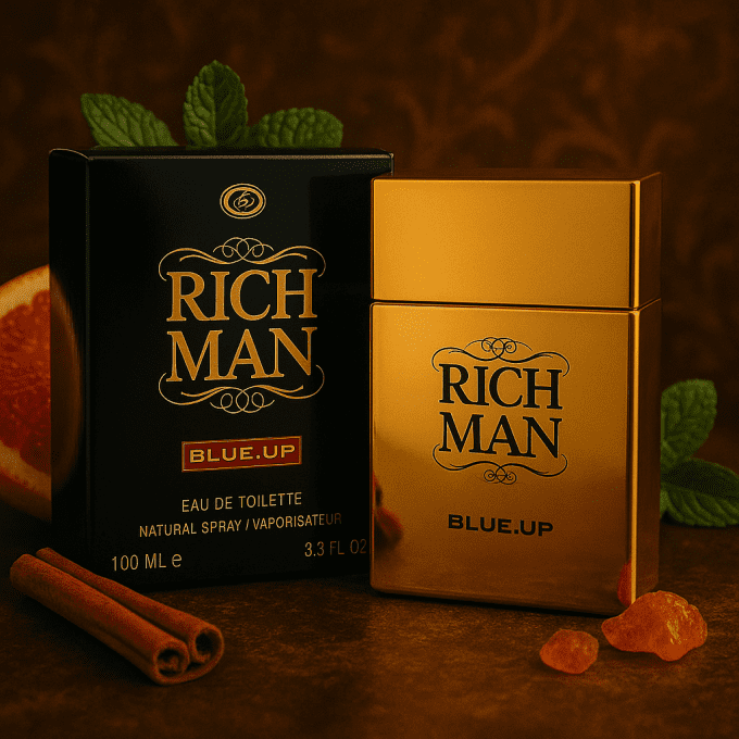 Blue-Up Rich Man Square – Eau de parfum homme | Boisé épicé sensuel