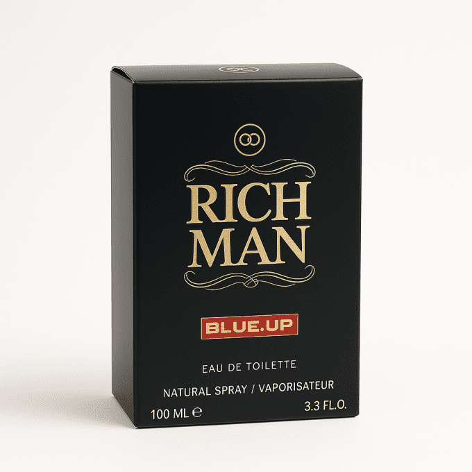 Blue-Up Rich Man Square – Eau de parfum homme | Boisé épicé sensuel
