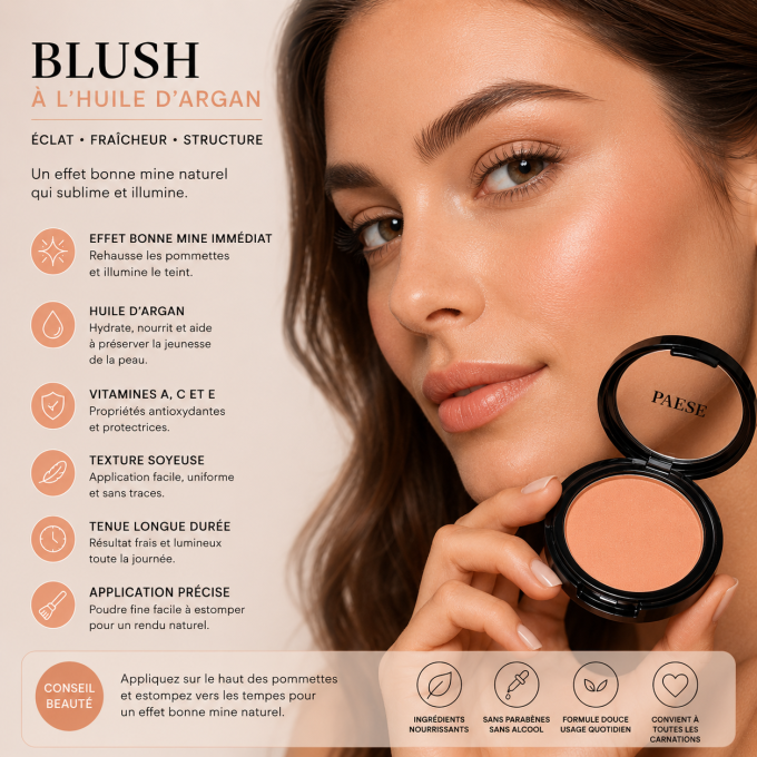 Blush à l'huile d'argan - 4g - Paese
