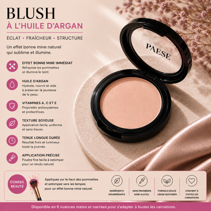 Blush à l'huile d'argan - 4g - Paese