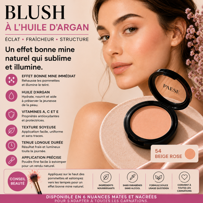 Blush à l'huile d'argan - 4g - Paese