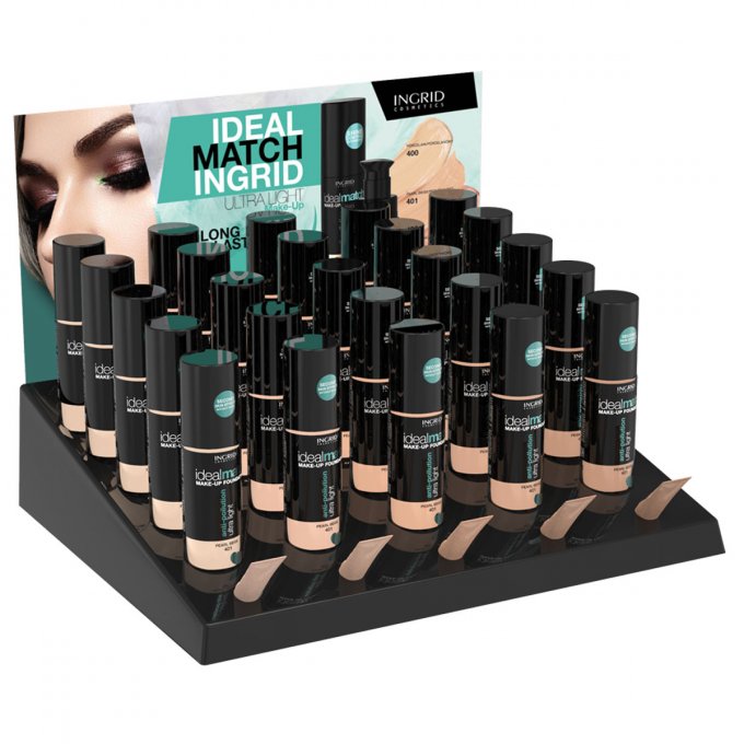 BtoB - Fond de teint IDEAL MATCH Ingrid Cosmetics - 30 ml - 5 teintes - 25 pcs + 5 testers