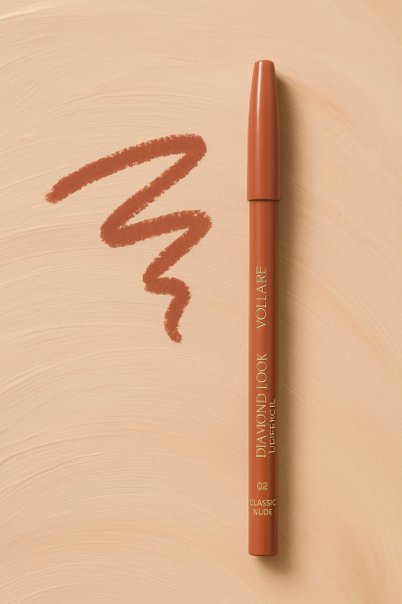Crayon bois pour les lèvres DIAMOND LOOK - Teinte 02 Classic Nude - Vollaré Cosmetics