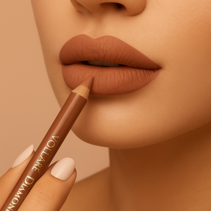 Crayon bois pour les lèvres DIAMOND LOOK - Teinte 02 Classic Nude - Vollaré Cosmetics