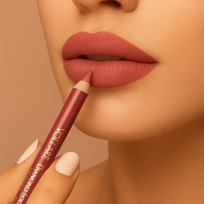 Crayon bois pour les lèvres DIAMOND LOOK - Teinte 05 Deep Nude - Vollaré Cosmetics