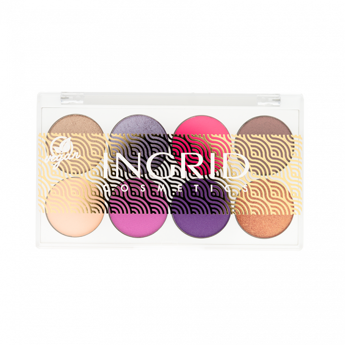 Palette d'ombres à paupière vegan 8 teintes - Lila Rouge - 9.5 gr - Ingrid Cosmetics