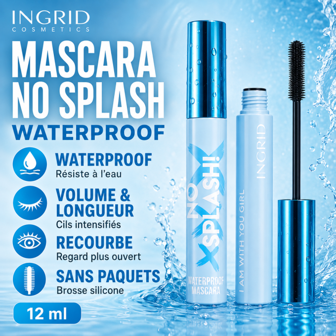 Mascara Waterproof No Splash - 12 ml - Ingrid Cosmetics