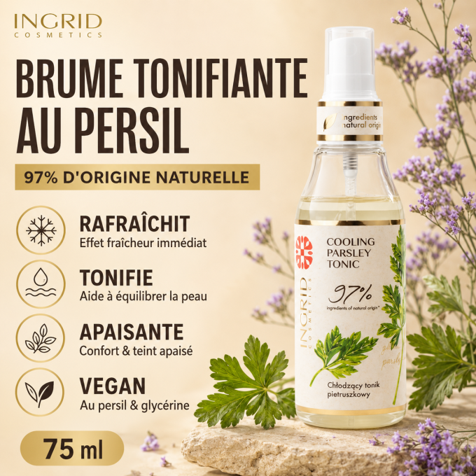 Brume tonifiante, rafraichissante et persillée - 75 ml - Ingrid Cosmetics