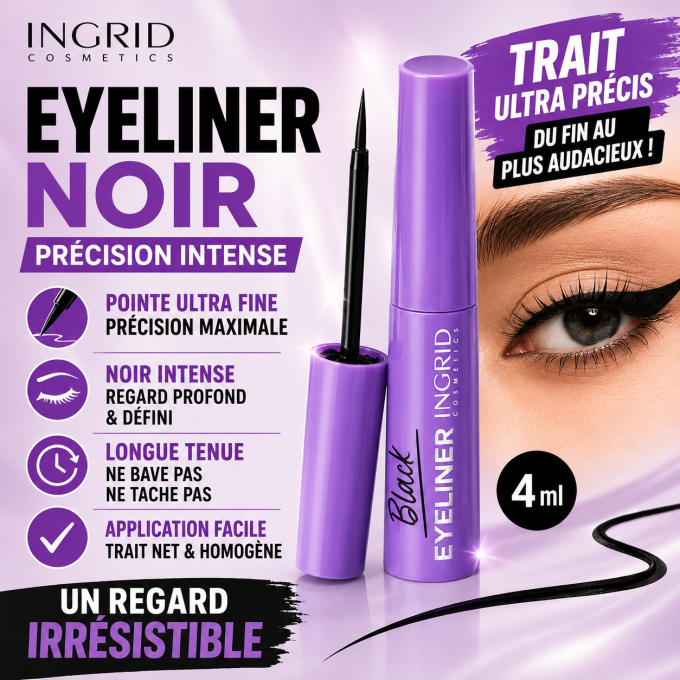 Eyeliner noir - 4 ml - Ingrid Cosmetics