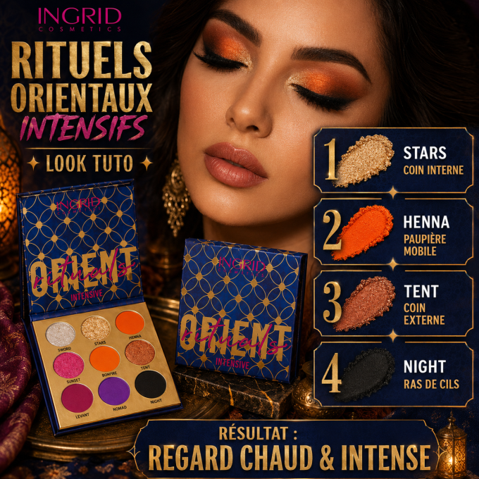 Palette d'ombres à paupière Rituels orientaux intensifs 9 teintes - 10 gr - Ingrid Cosmetics