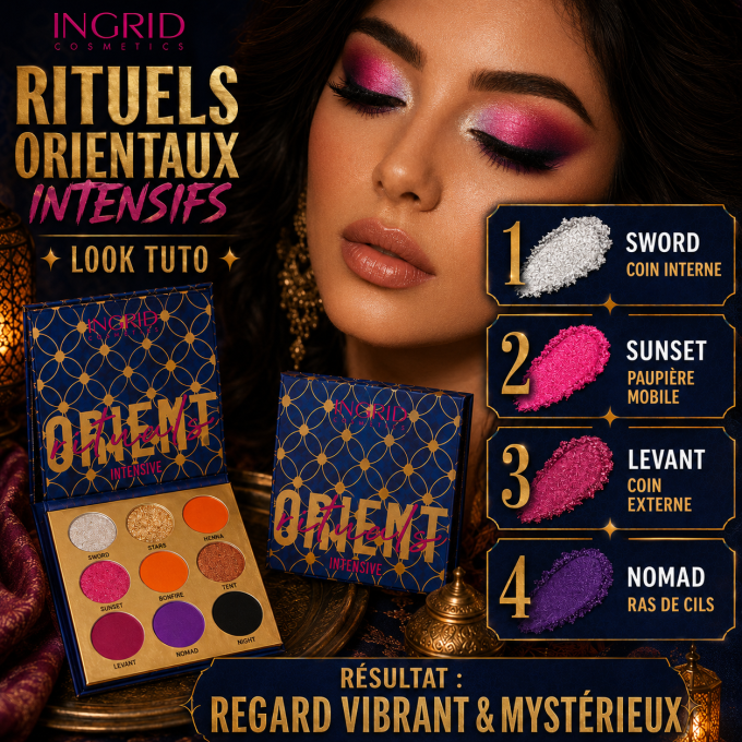 Palette d'ombres à paupière Rituels orientaux intensifs 9 teintes - 10 gr - Ingrid Cosmetics