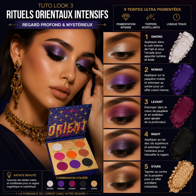 Palette d'ombres à paupière Rituels orientaux intensifs 9 teintes - 10 gr - Ingrid Cosmetics