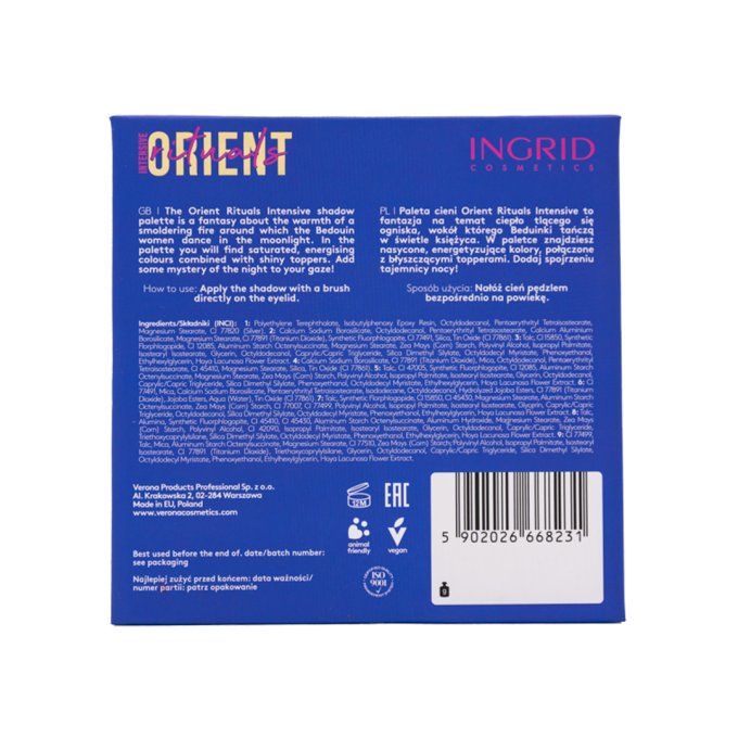 Palette d'ombres à paupière Rituels orientaux intensifs 9 teintes - 10 gr - Ingrid Cosmetics
