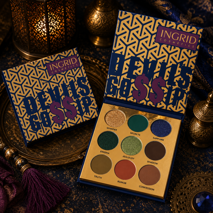 Palette d'ombres à paupière Devil's Gossip 9 teintes - 10 gr - Ingrid Cosmetics