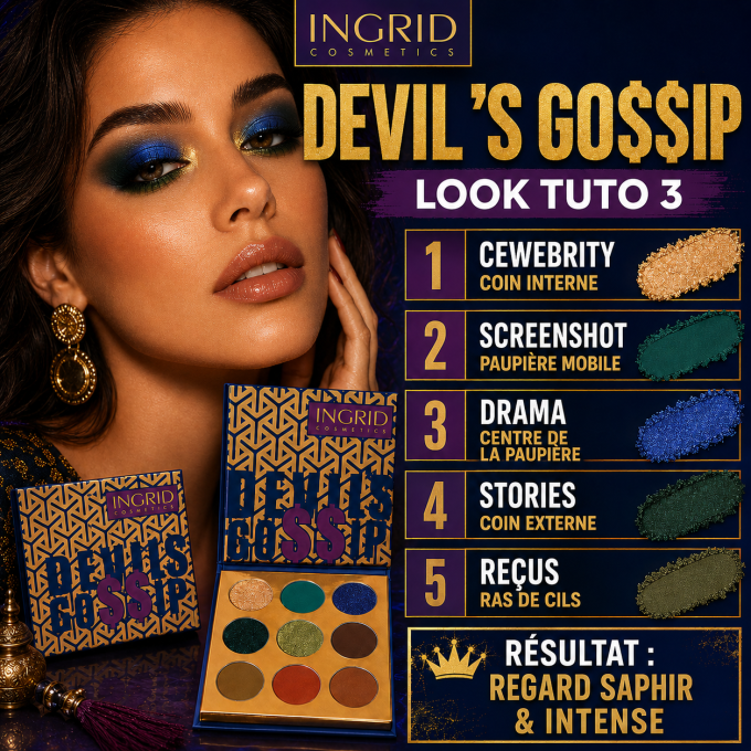 Palette d'ombres à paupière Devil's Gossip 9 teintes - 10 gr - Ingrid Cosmetics