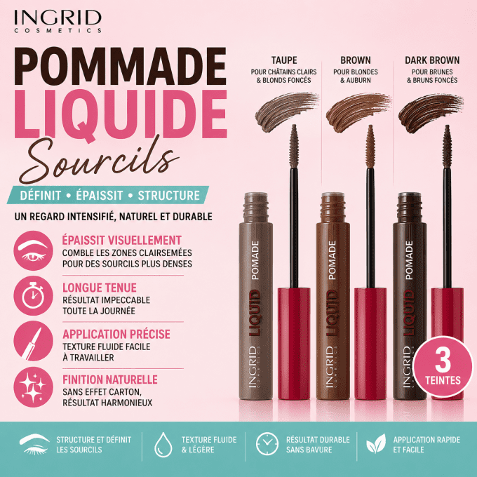 Pommade liquide sourcils 7ml-3 teintes-Ingrid Cosmetics