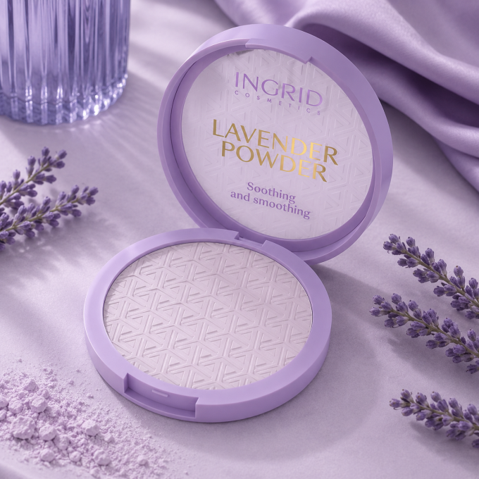 Poudre Compacte correctrice et matifiante à la Lavande - 10g - Ingrid Cosmetics
