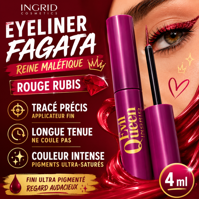 Eyeliner Fagata "Reine maléfique" - Rouge Rubi - 4ml - Ingrid Cosmetics