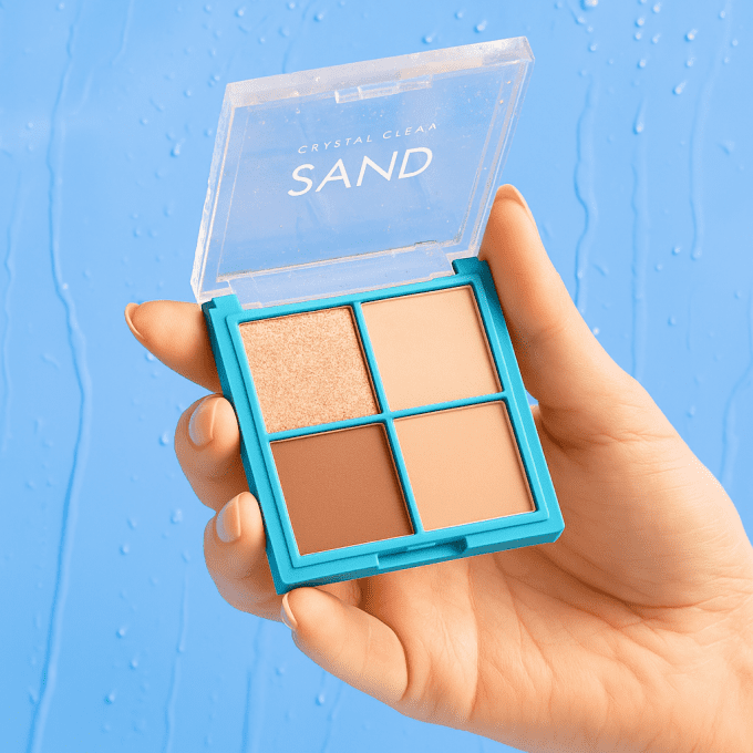 Palette d'ombres à paupières "Crystal Clear Sand" - 4 couleurs - 5g - Vollaré Cosmetics