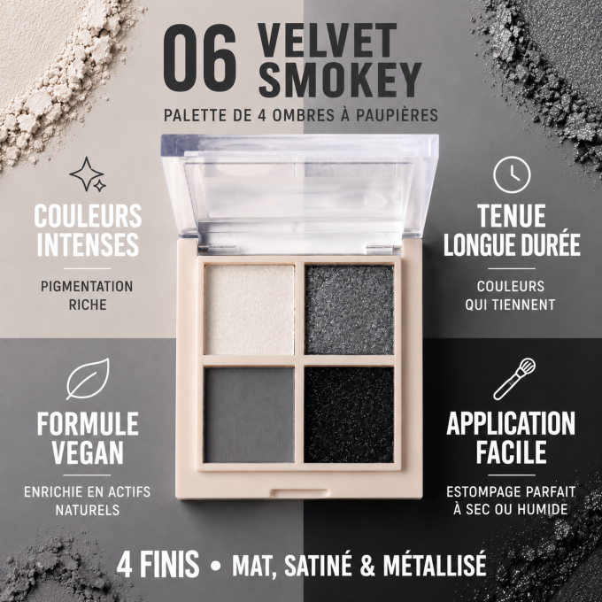 Palette d'ombres à paupières Vegan "Daily Vibes" - Velvet Smokey - 5,5 g - PAESE