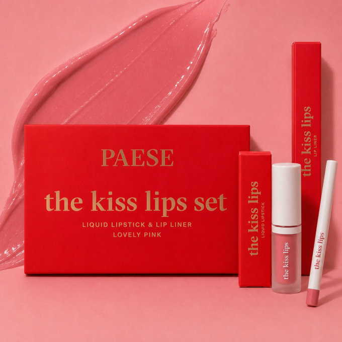 Coffret "The Kiss Lips"  - Rouge à lèvres et crayon assortis - 03 Lovely Pink - Paese