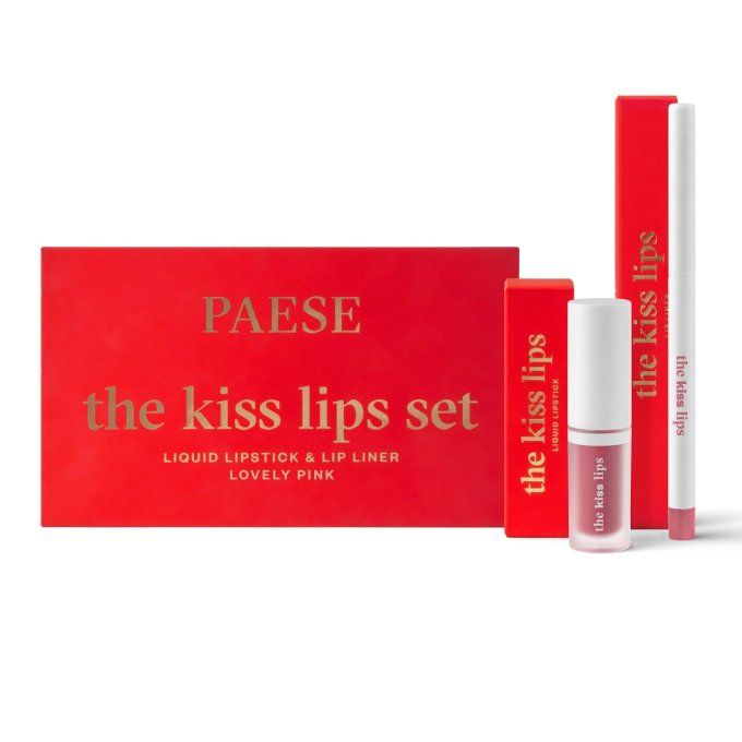 Coffret "The Kiss Lips"  - Rouge à lèvres et crayon assortis - 03 Lovely Pink - Paese