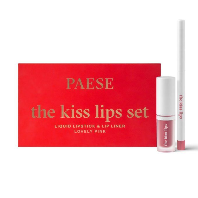 Coffret "The Kiss Lips"  - Rouge à lèvres et crayon assortis - 03 Lovely Pink - Paese
