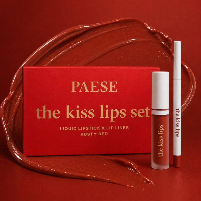 Coffret "The Kiss Lips"  - Rouge à lèvres et crayon assortis - 04 Rusty Red - Paese