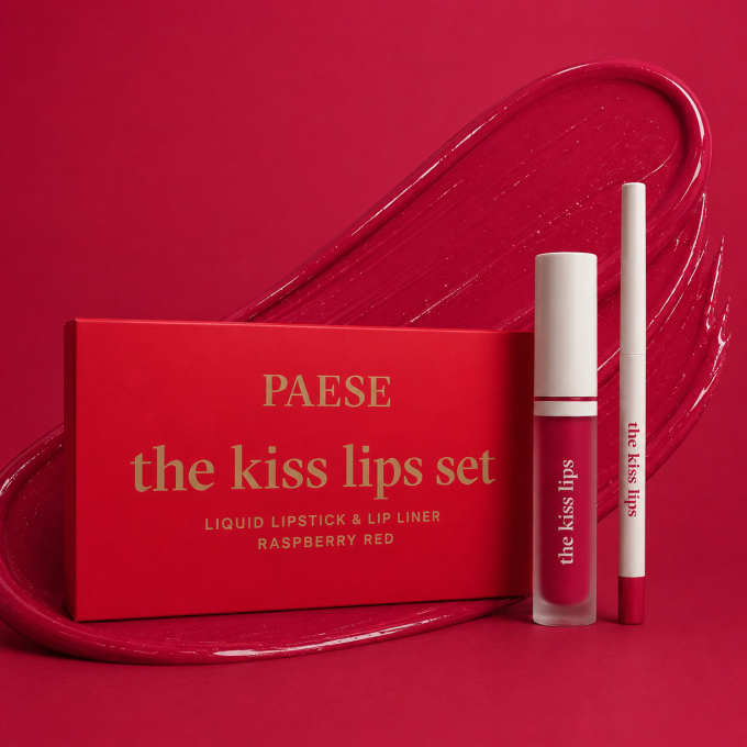 Coffret "The Kiss Lips"  - Rouge à lèvres et crayon assortis - 05 Raspberry Red - Paese