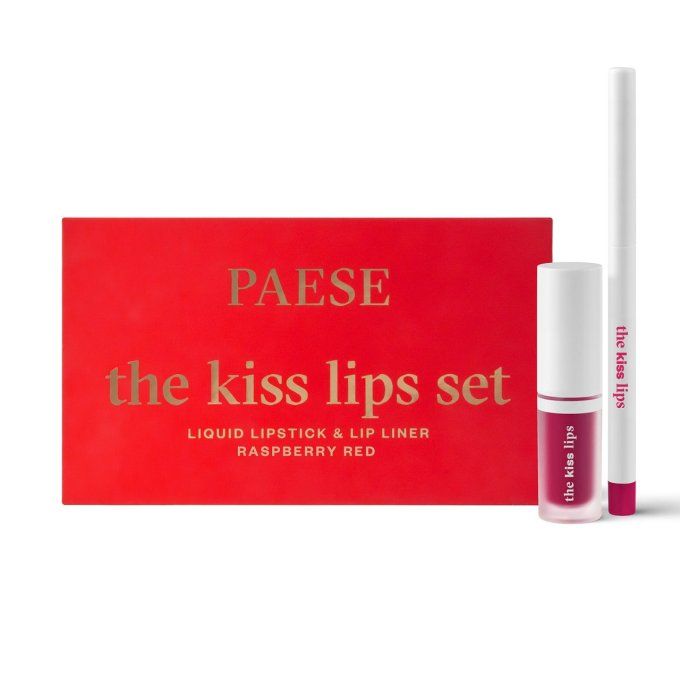 Coffret "The Kiss Lips"  - Rouge à lèvres et crayon assortis - 05 Raspberry Red - Paese