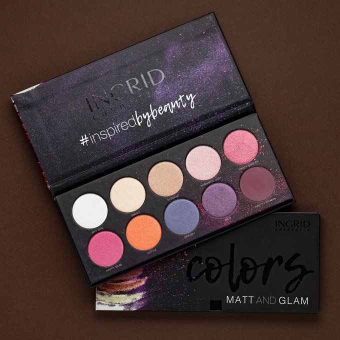 PRO : Display 8 palettes de 10 ombres à paupieres  Colors + Nude - 27g - Ingrid