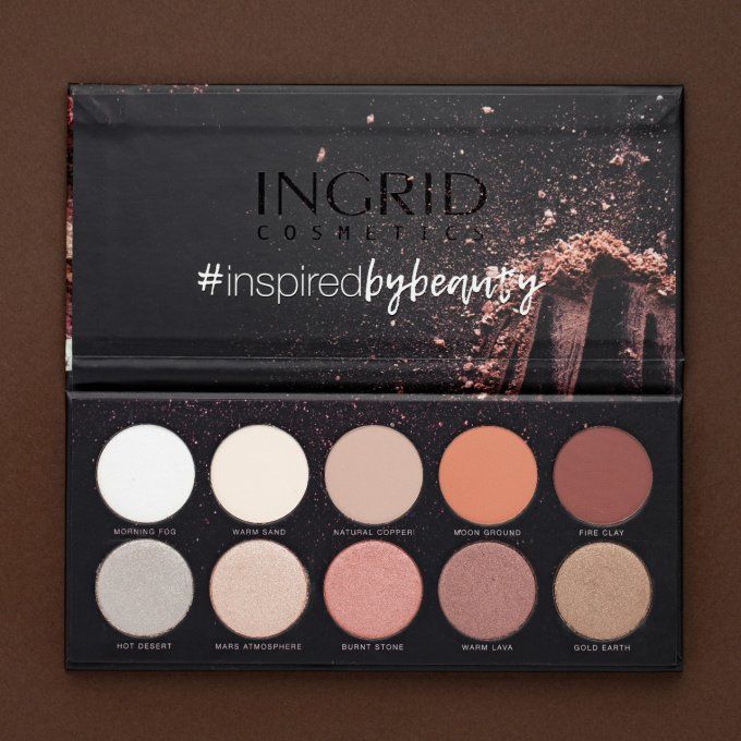 Palette de 10 ombres à paupières NUDE & Natural Beauty - 25g - Ingrid