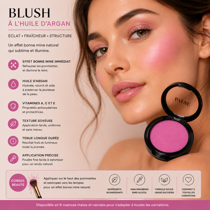 Blush à l'huile d'argan - 4g - Paese