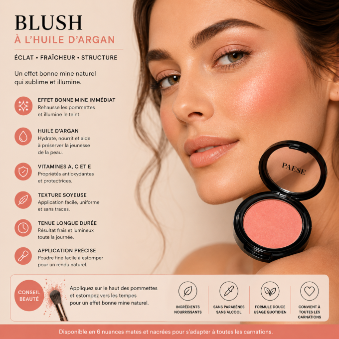 Blush à l'huile d'argan - 4g - Paese