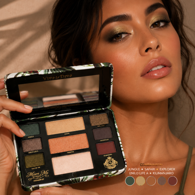 Palette d'ombres à paupières et teint vegan Move me jungle VIVA LA DIVA - 9 couleurs
