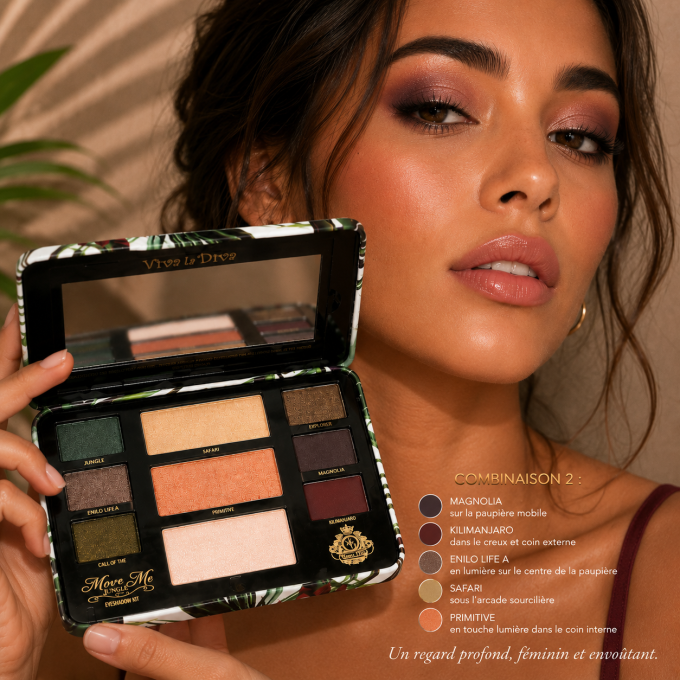 Palette d'ombres à paupières et teint vegan Move me jungle VIVA LA DIVA - 9 couleurs