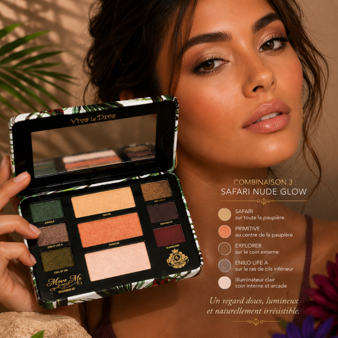 Palette d'ombres à paupières et teint vegan Move me jungle VIVA LA DIVA - 9 couleurs