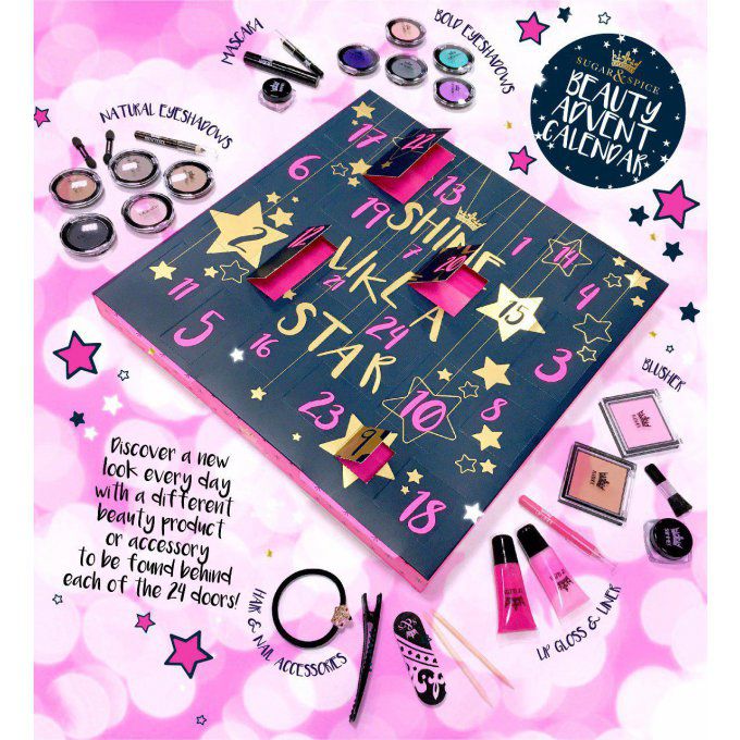 Lot de 3 calendriers de l'Avent Beauté "Shine Like a Star" Sugar & Spice