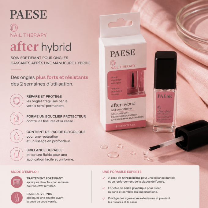 Soin After Hybrid pour ongles cassants après une manucure hybride - 8 ml - PAESE